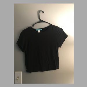 black crop top t-shirt
